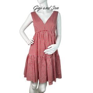 kate spade NY Women’s Mini Gingham Vineyard Dress, Lava Falls size 6